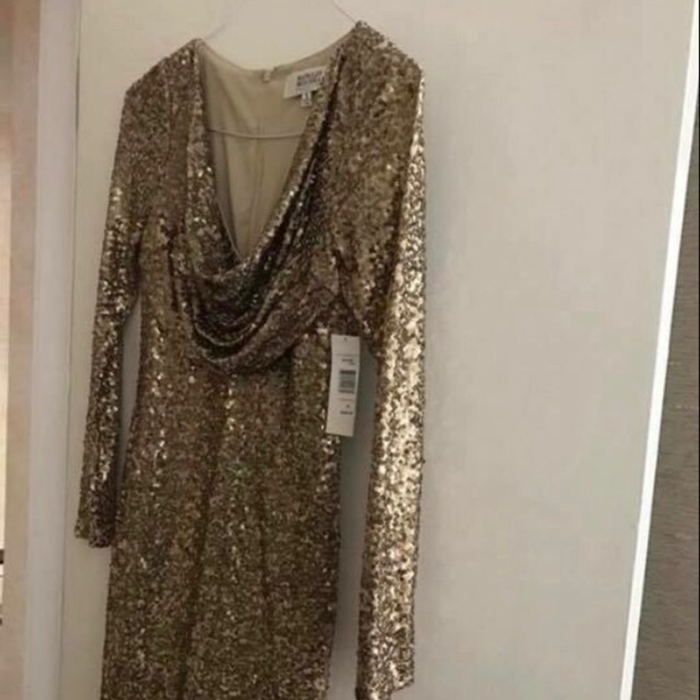 Stunning gold sequins Badgley Mishka dress size 8